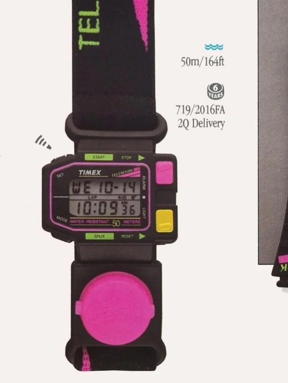 Vintage Rare Timex Telemark Neon Pink and Black Digital Sport Watch - Picture 8 of 8